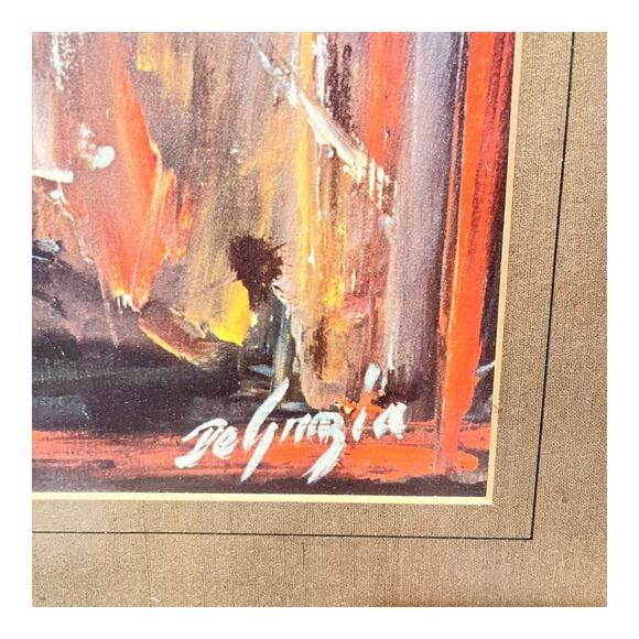 VTG Ettore Ted DeGrazia PADRE KINO PRAYS 22x23 Framed Art Print 1962 Father Kino - Picture 3 of 6